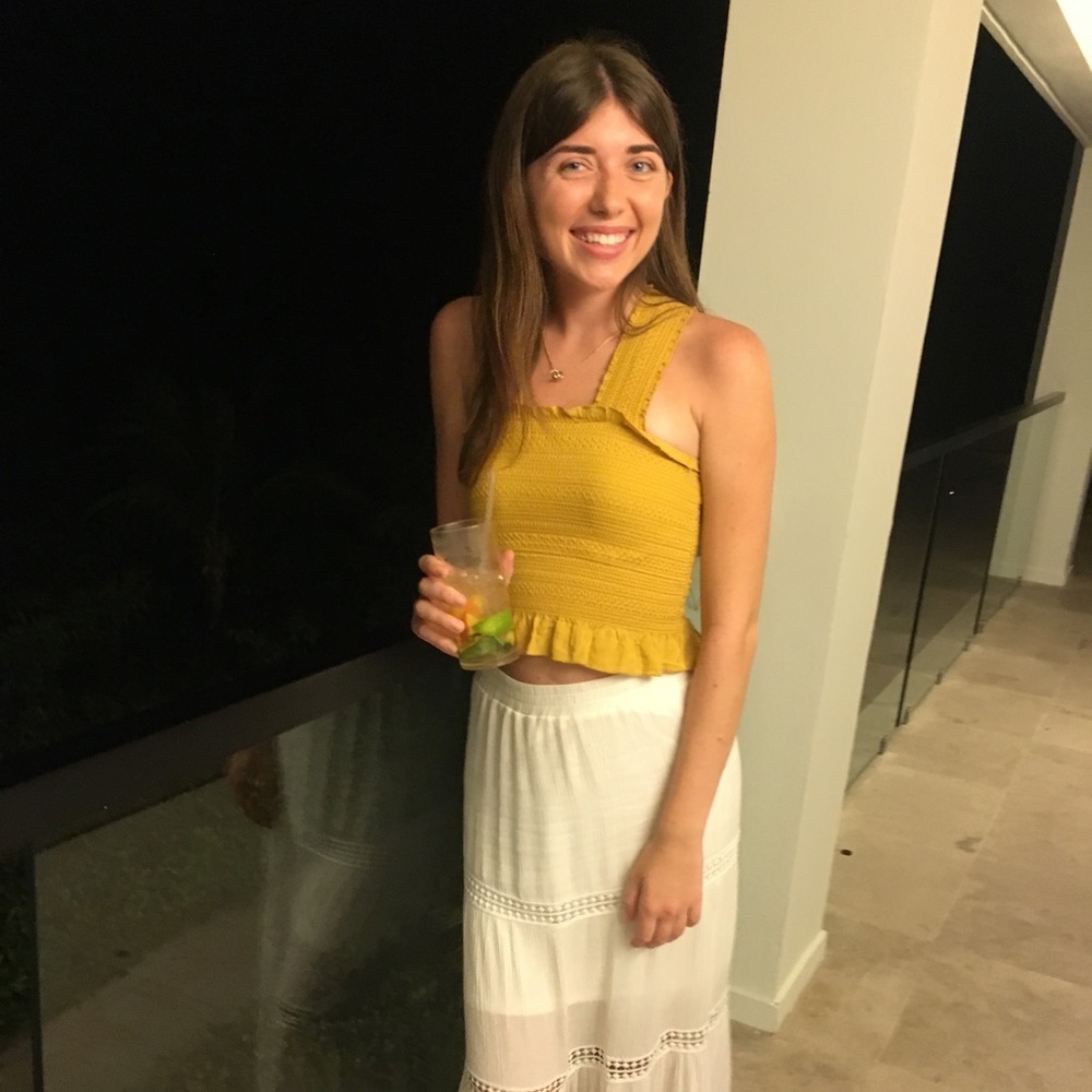 pacsun yellow textured crop top